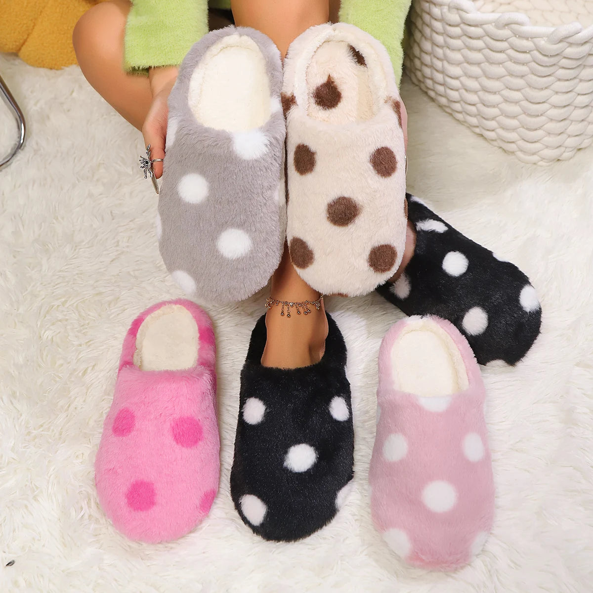 Chaussons d'hiver on coeur