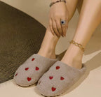 Chaussons d'hiver on coeur